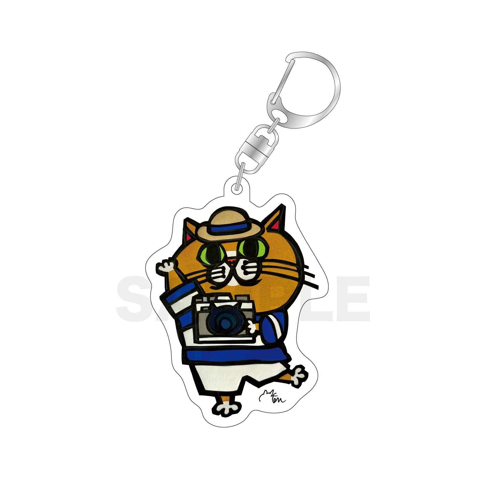 切り絵クリエイター KEN アルファベットねこアクリルキーホルダー / Y