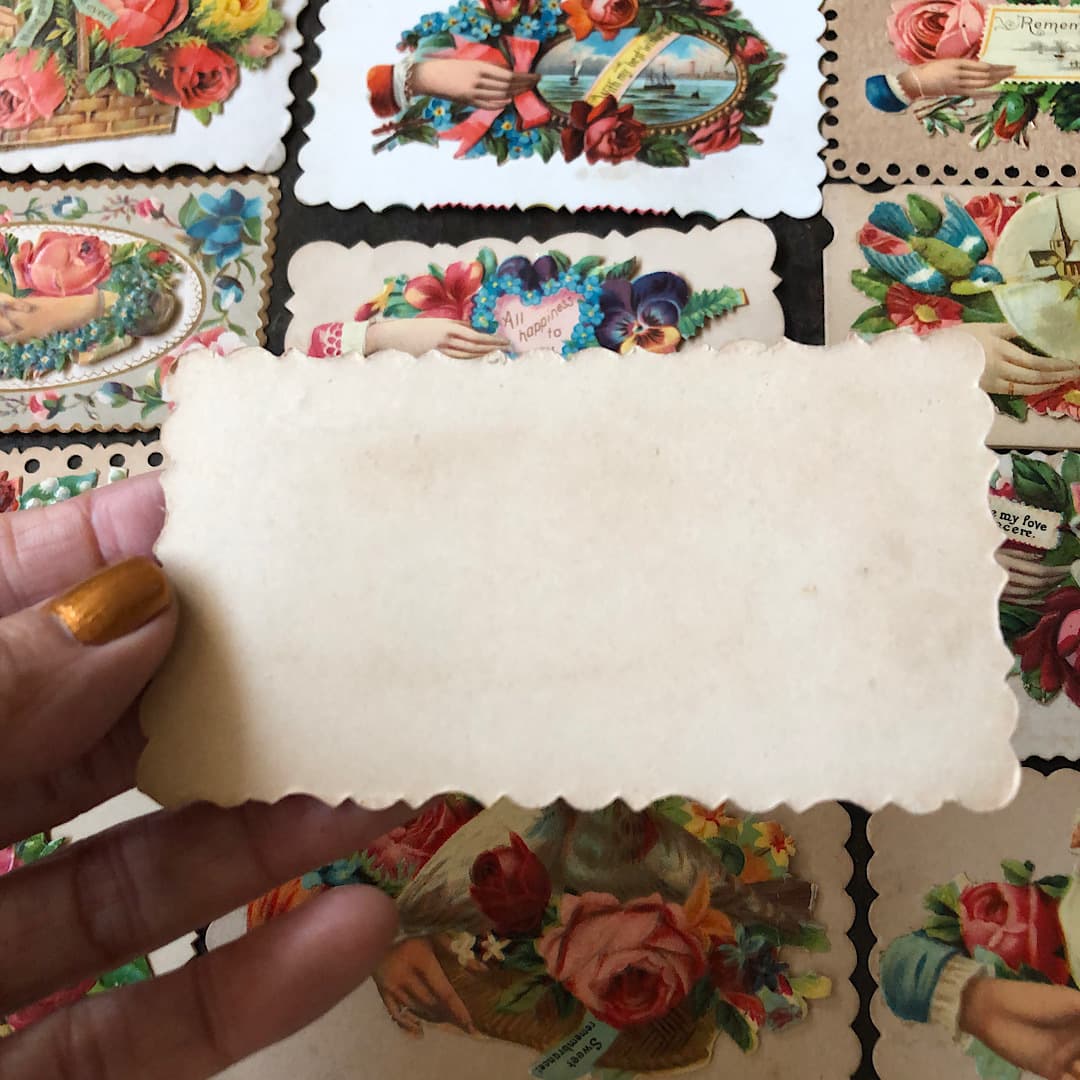 ハンドモチーフのヴィクトリアンコーリングカード