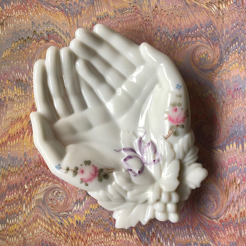 ミルクガラスハンドトレイ