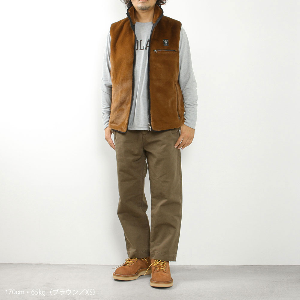 South2 West8[サウス2 ウェスト8]Piping Vest Micro Fur LQ703A