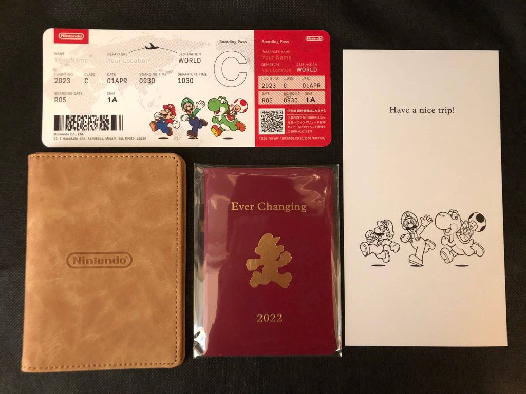 2022年度(2023年4月入社向け)の任天堂 会社案内はパスポート仕立て