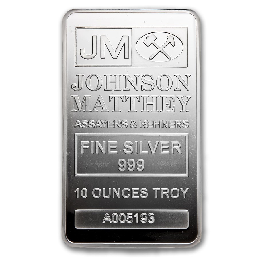 10 OUNCE SILVER JM BAR | Miles Franklin