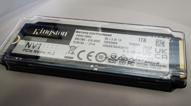 Kingston NV1 NVMe SSD review | Vic B'Stard's State of Play | by