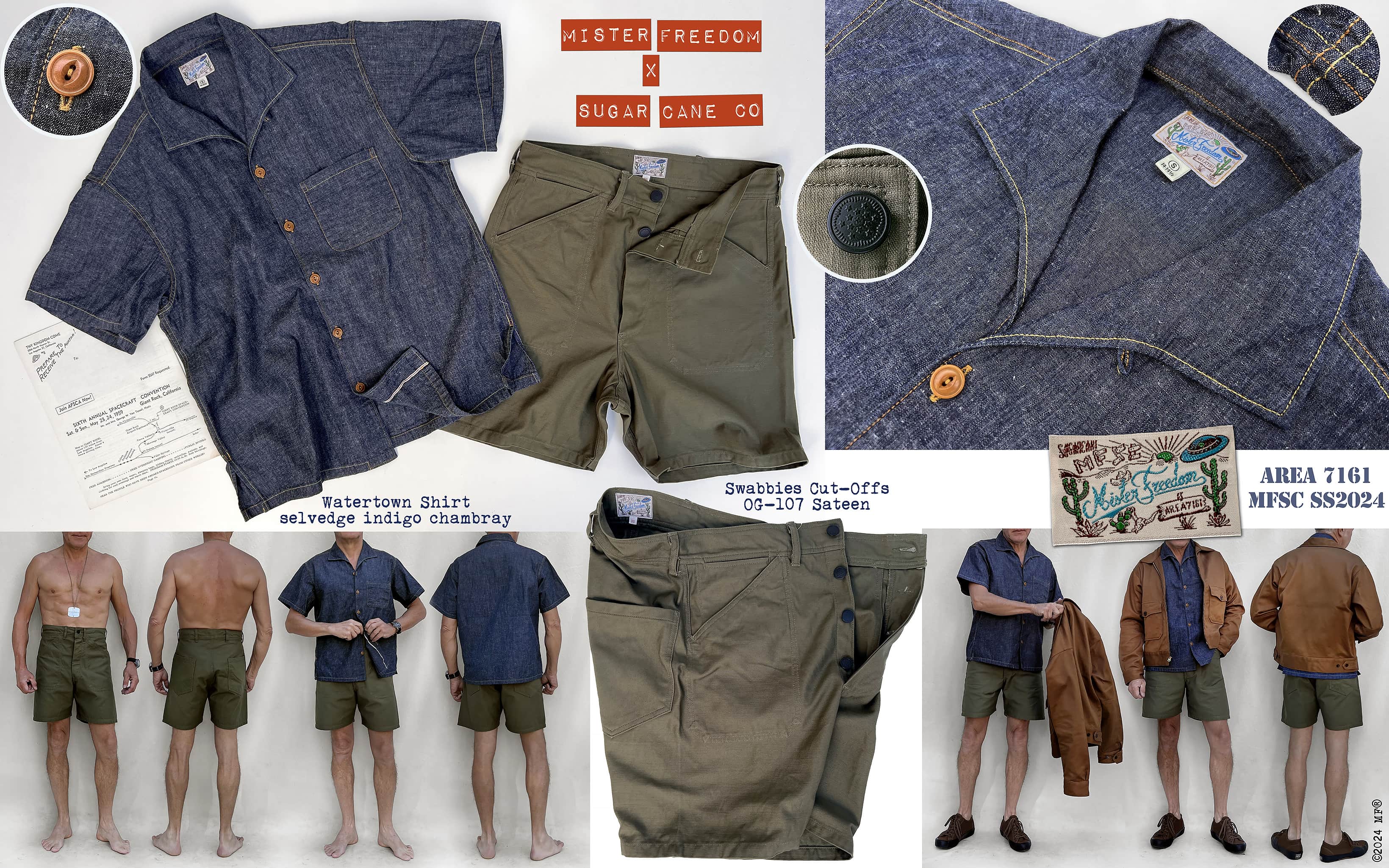 Mister Freedom® x Sugar Cane msfc SS2024 LookBook Preview: “AREA 7161”