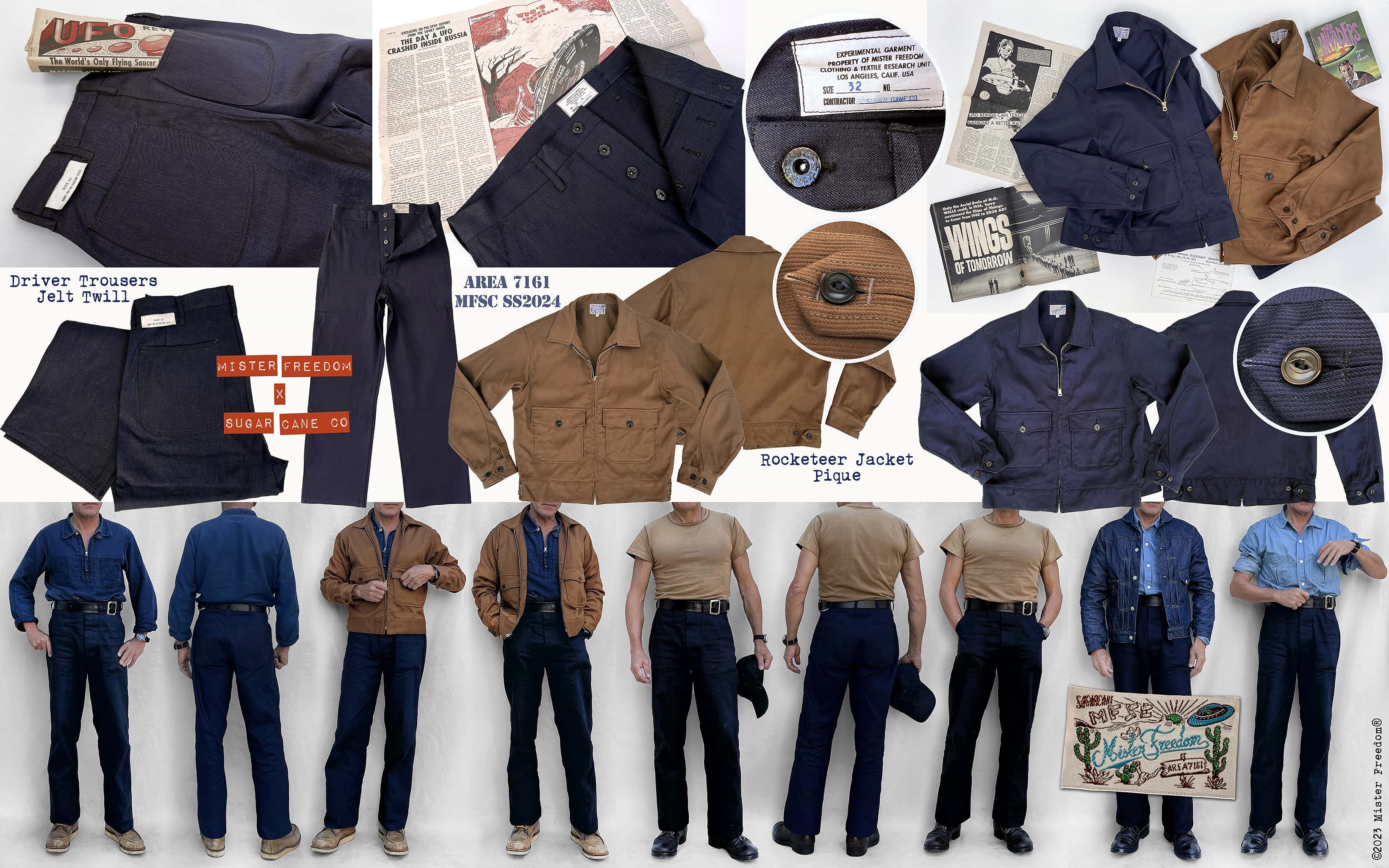 Mister Freedom® x Sugar Cane msfc SS2024 LookBook Preview: “AREA 7161”