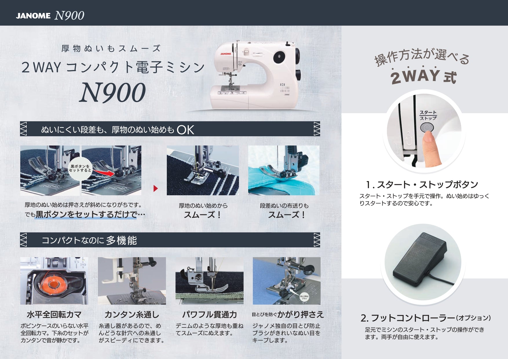 JANOME ジャノメ 電子ミシン N900