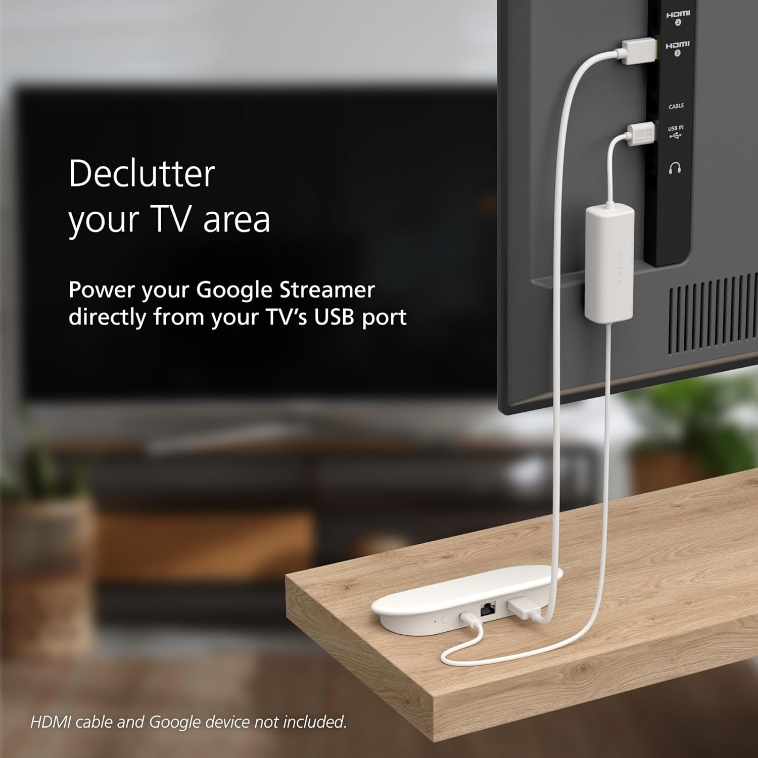 USB Power Cable for Google TV Streamer (4K) (Power Google TV