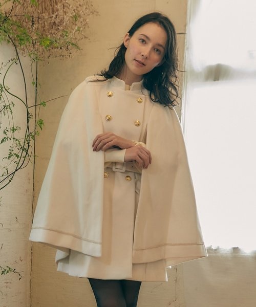 ダブルボタンケープコート｜アクシーズファムの通販｜&mall（アンド