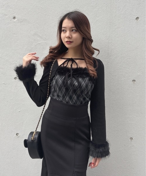 ファー付きボレロ風トップス｜ワンウェイの通販｜&mall（アンドモール