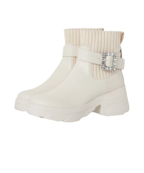 撥水加工】クリスタルバックルショートブーツ｜ダイアナのアウトレット