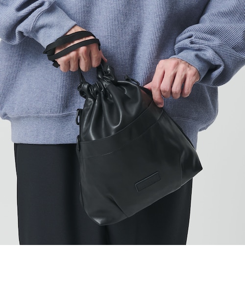 BAICYCLON＞レザーライク ドロー ストリング 巾着 バッグ