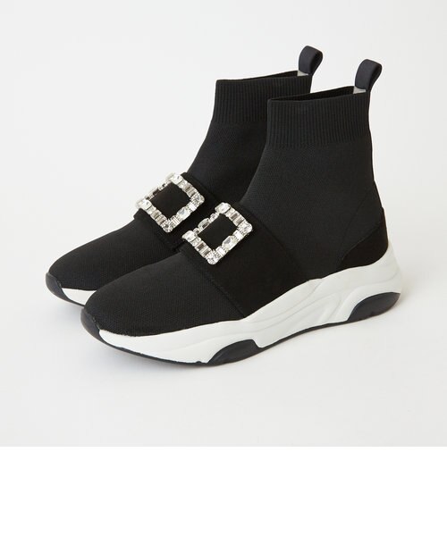 ミドル丈】クリスタルバックル ニットソックススニーカー｜アルテミス