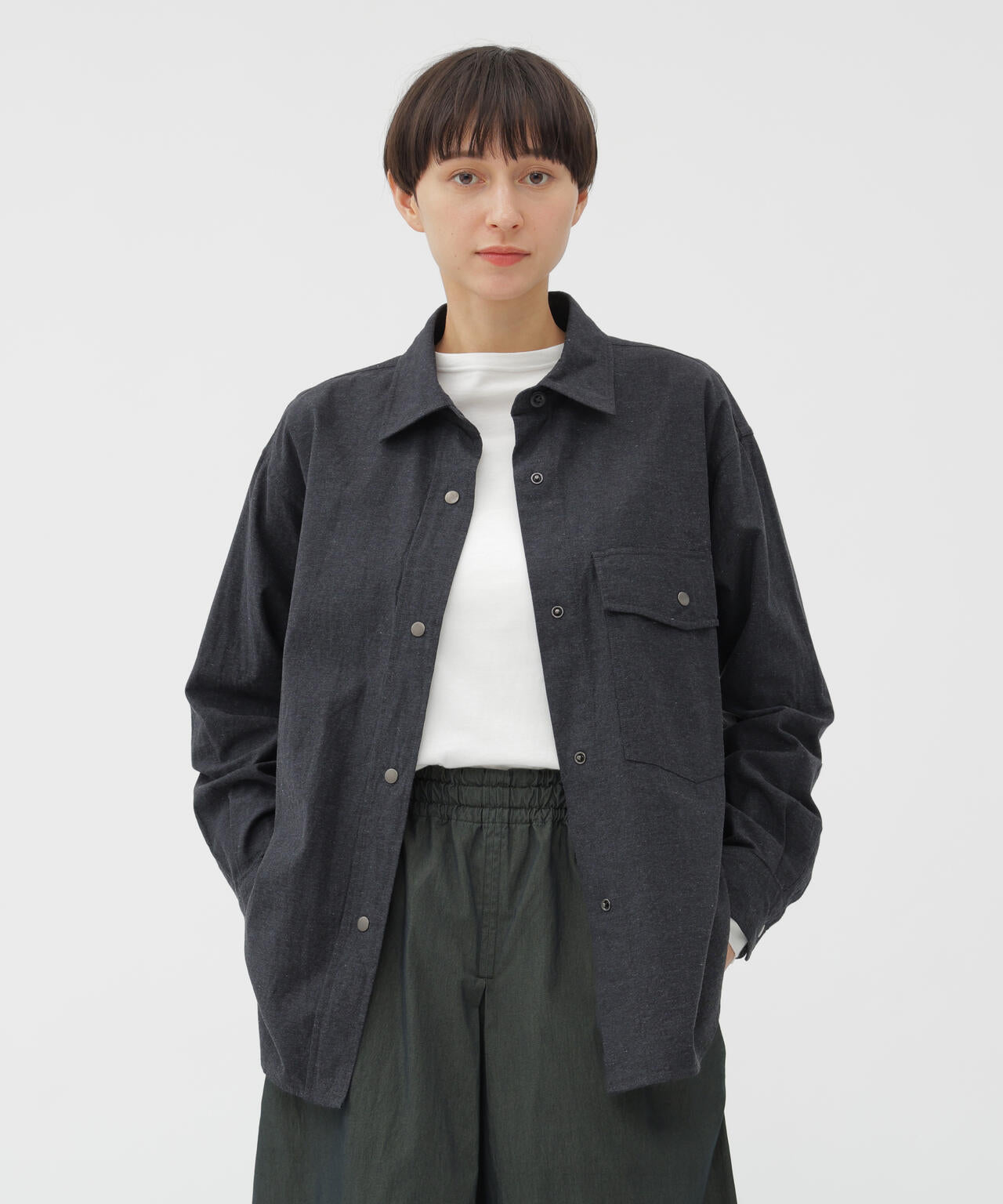 RECYCLED DENIM TWILL SHIRT | MARGARET HOWELL（マーガレット