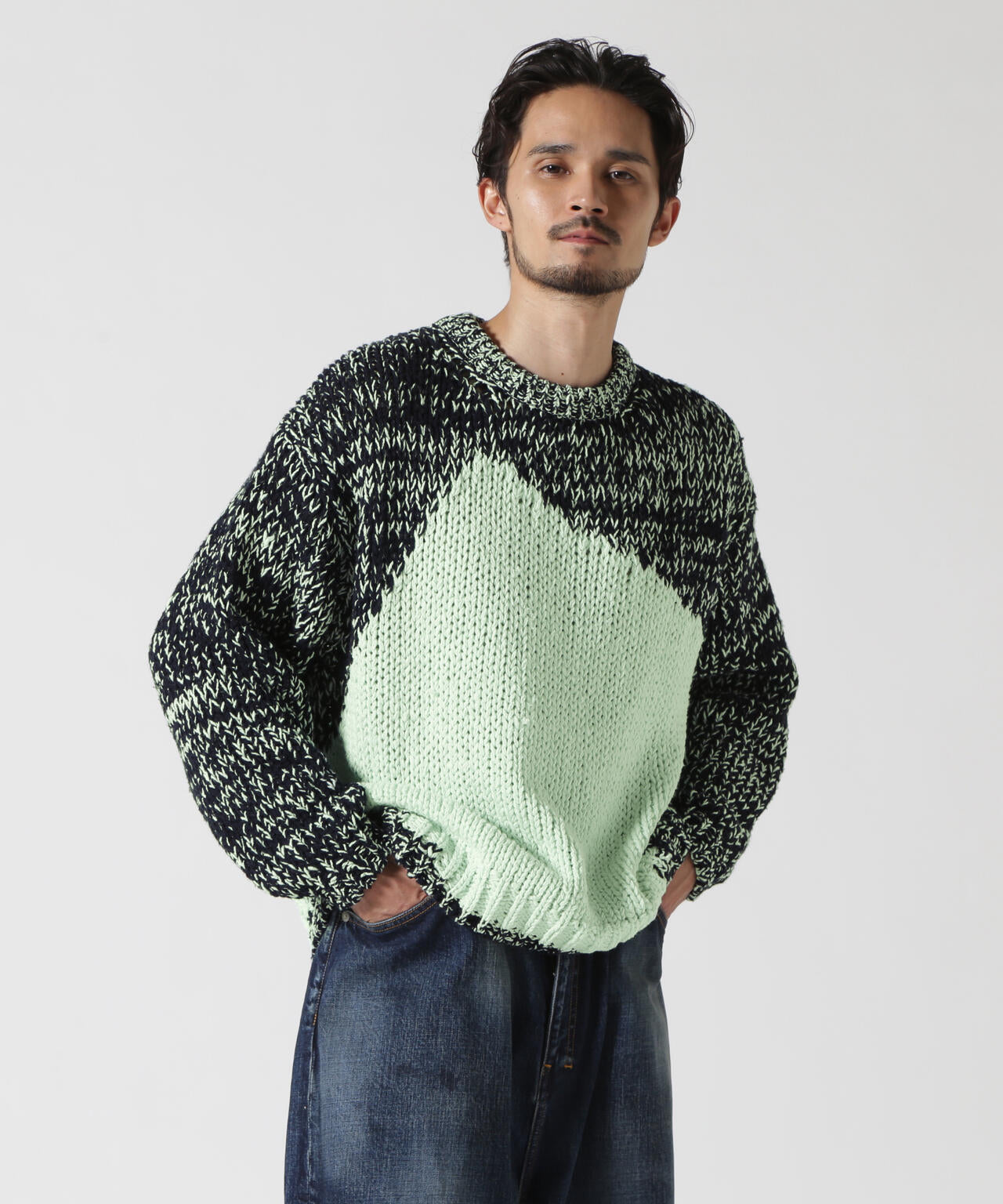 yoke YOKE 21aw ROTHKO BORDER CREW NECK 21aw Rothko Border Crew