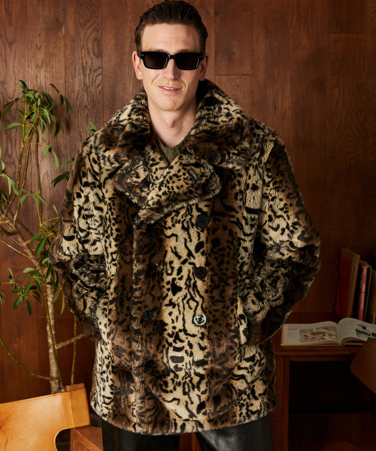 LEOPARD FUR PEACOAT/レオパード ファーコート | Schott（ショット
