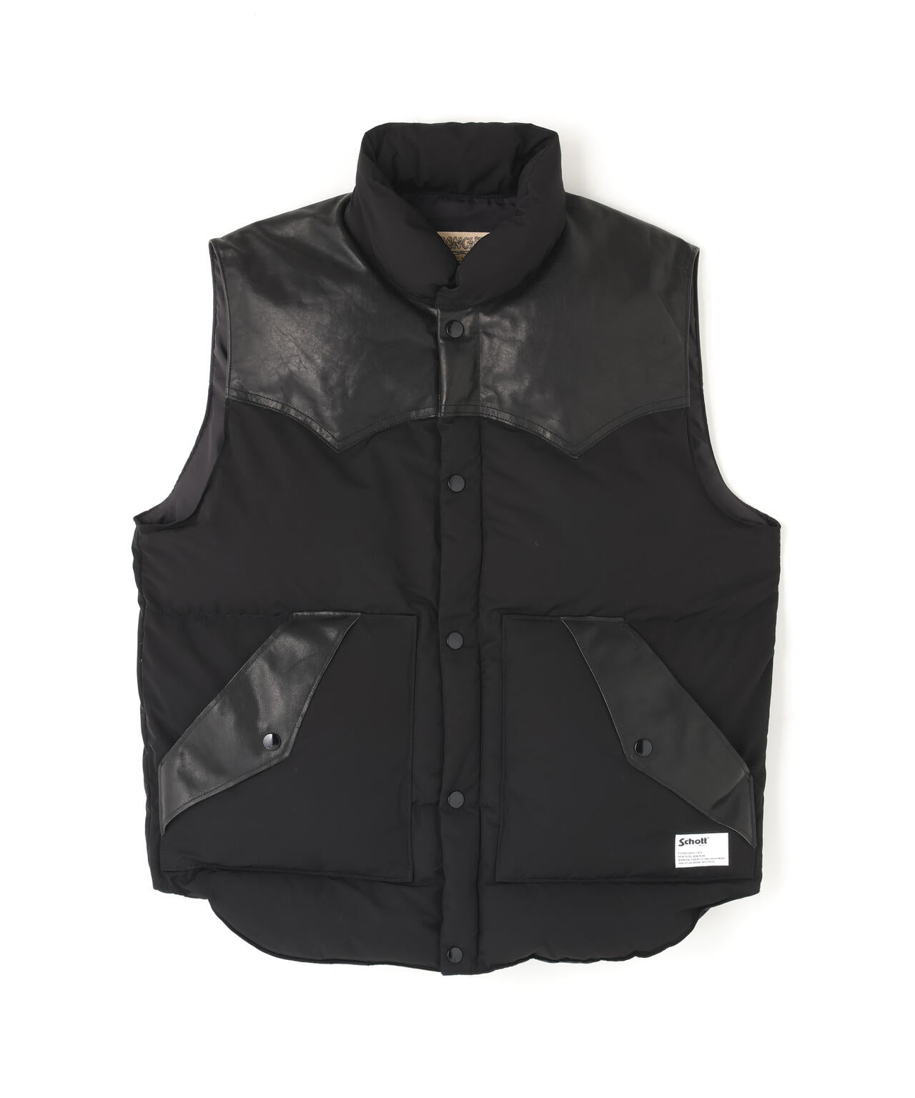 LEATHER COMB. VEST/レザー コンビベスト | Schott（ショット