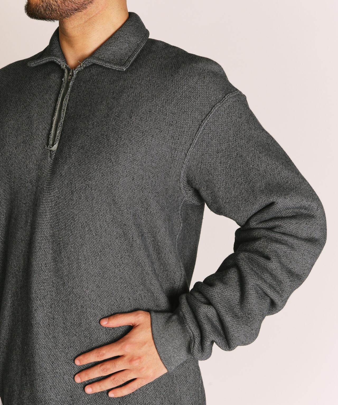 SALT AND PEPPER HALF ZIP SWEAT/ソルト アンド ペッパー ハーフジップ