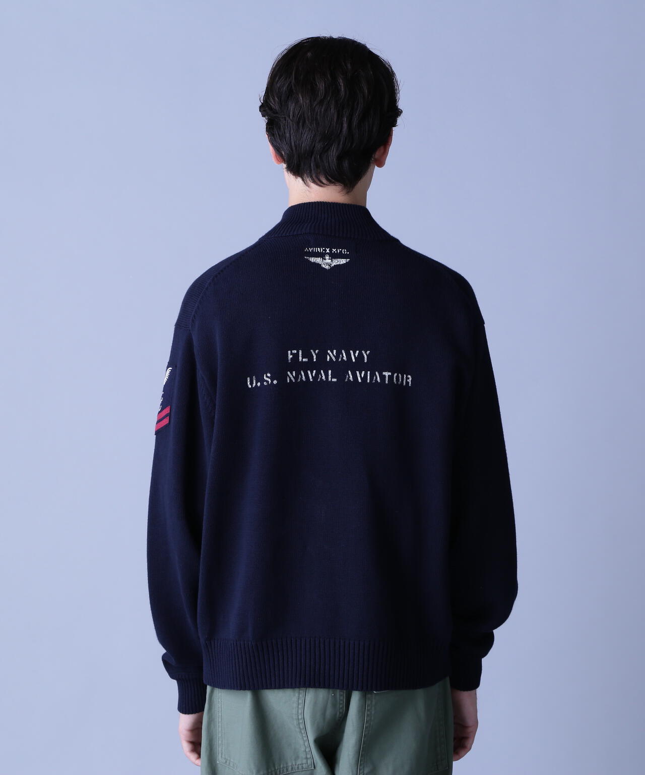 NAVAL STAND COLLAR ZIP KNIT JACKET / ネイバル スタンド カラー