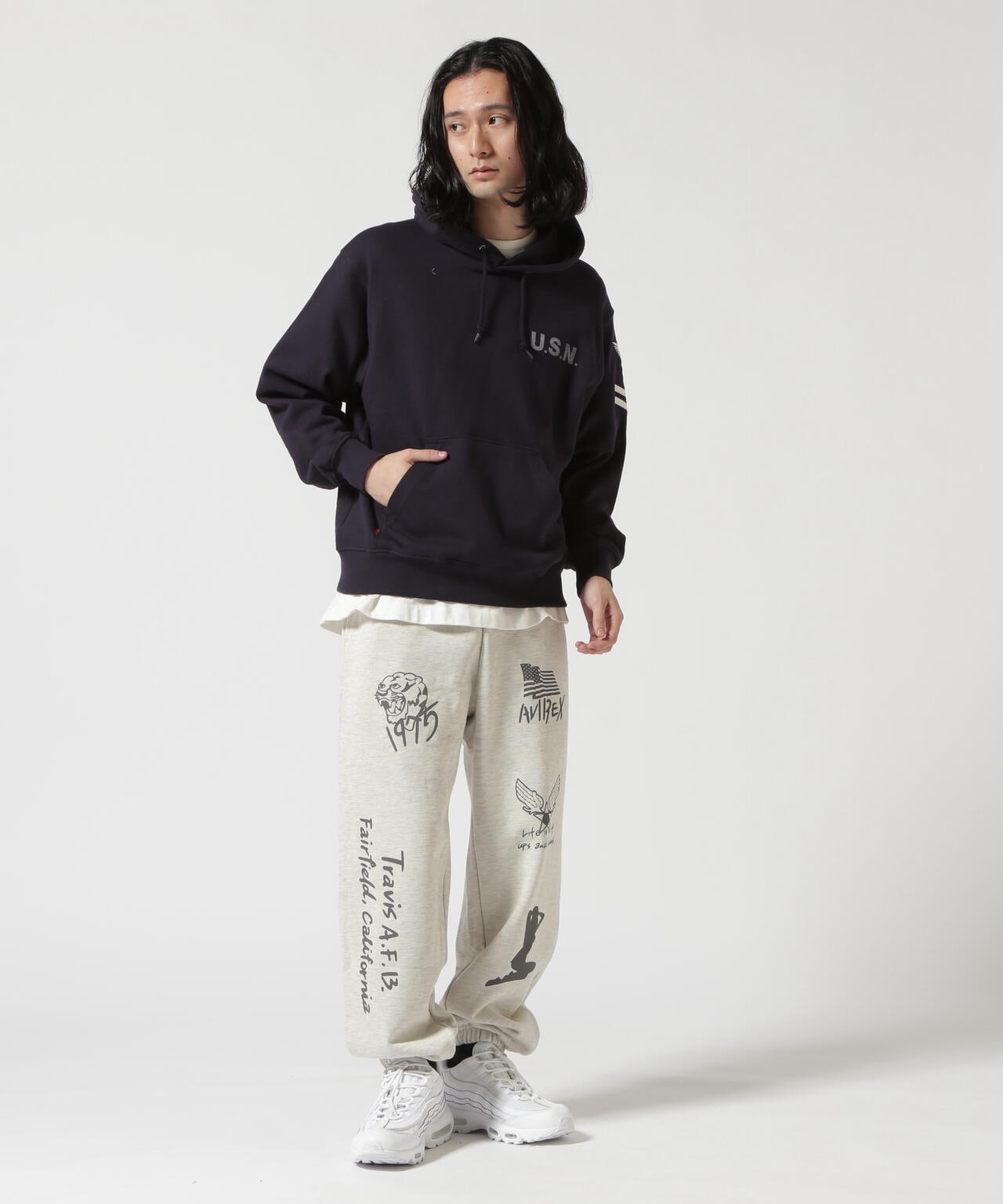 WEB限定》STENCIL PRINT SWEAT PANTS / ステンシル プリント
