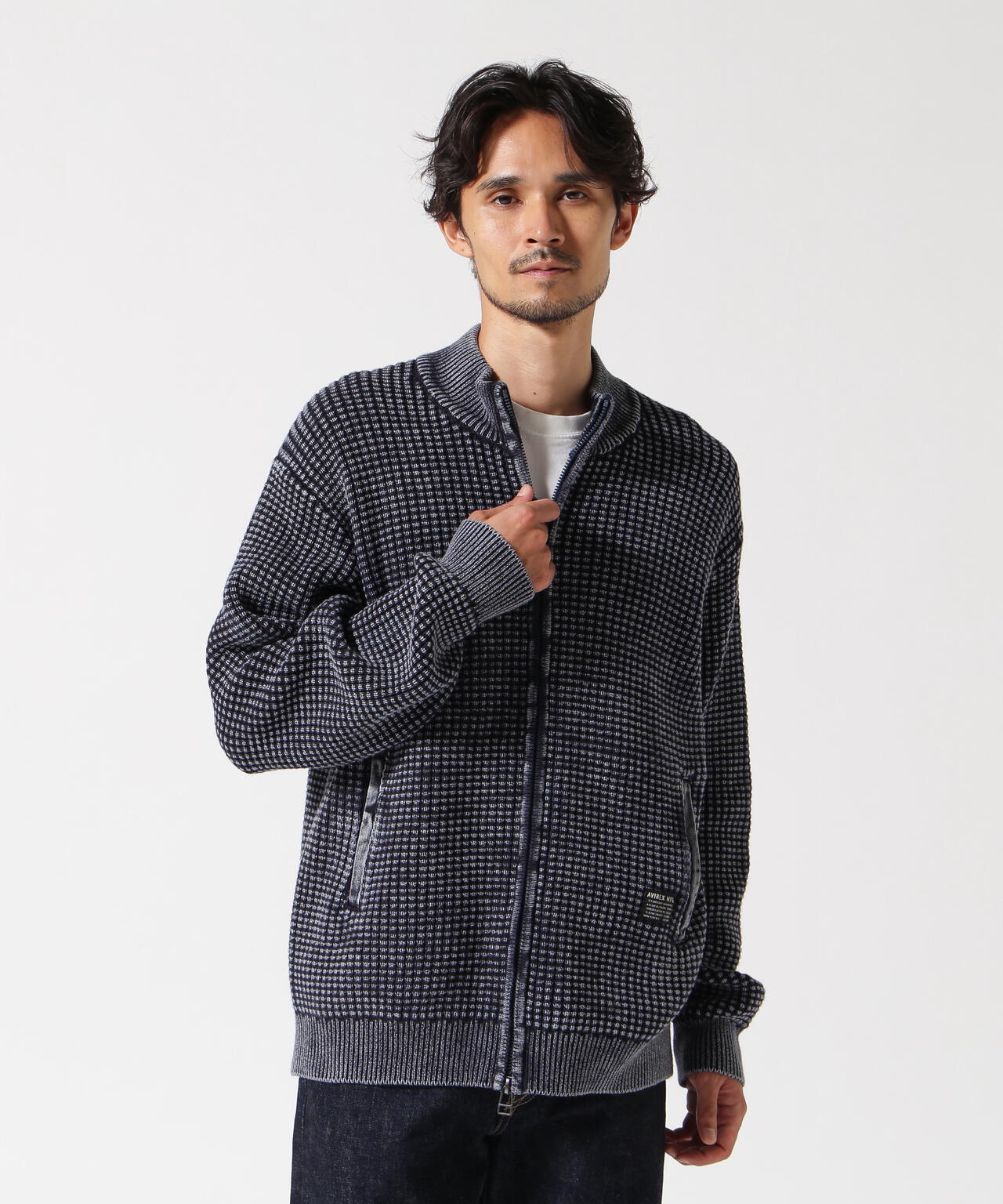 直営店限定》FADE WASH COMMAND ZIP UP KNIT / フェイドウォッシュ