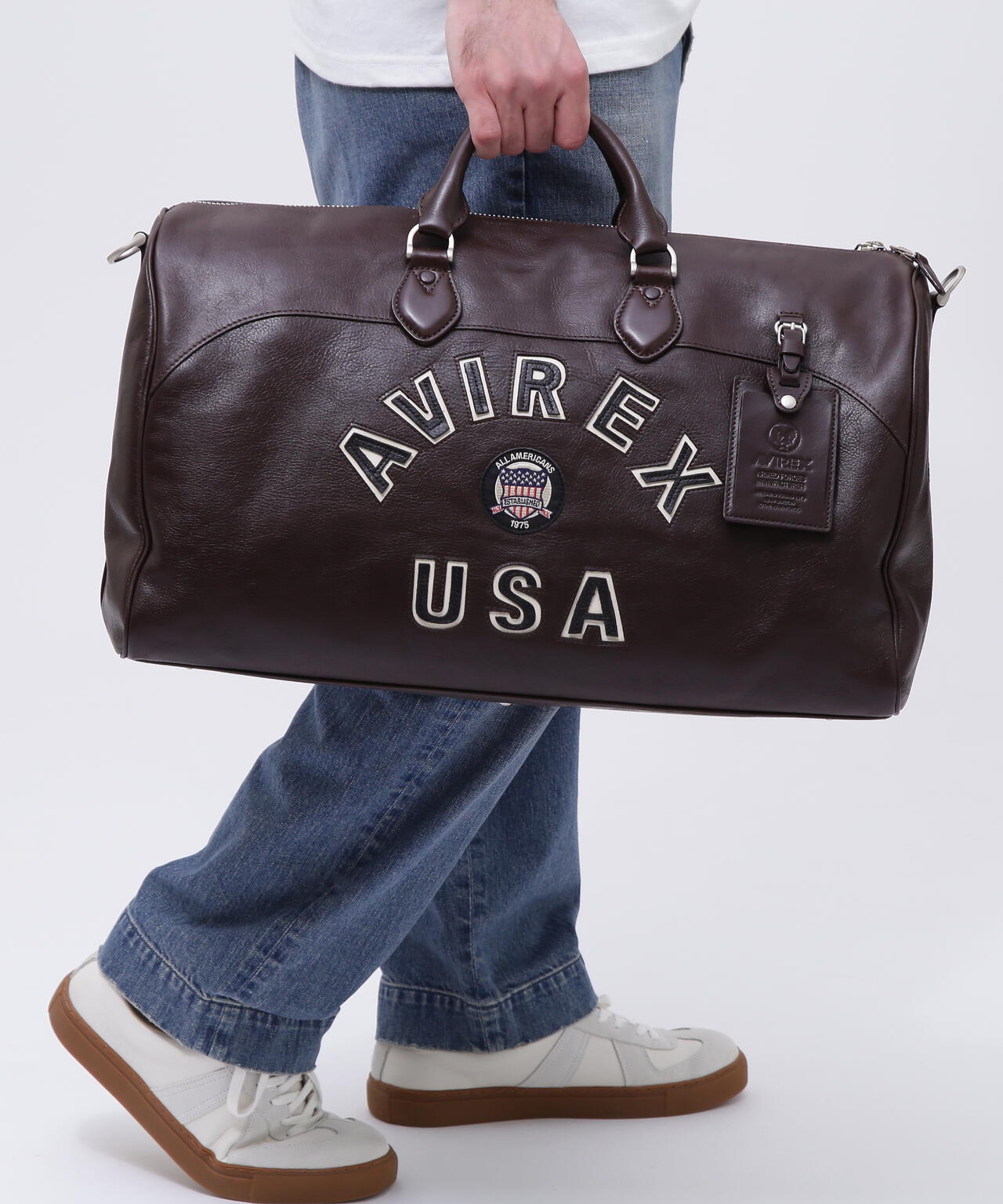 直営店別注》VARSITY LEATHER DUFFLE BAG / バーシティレザー ダッフル
