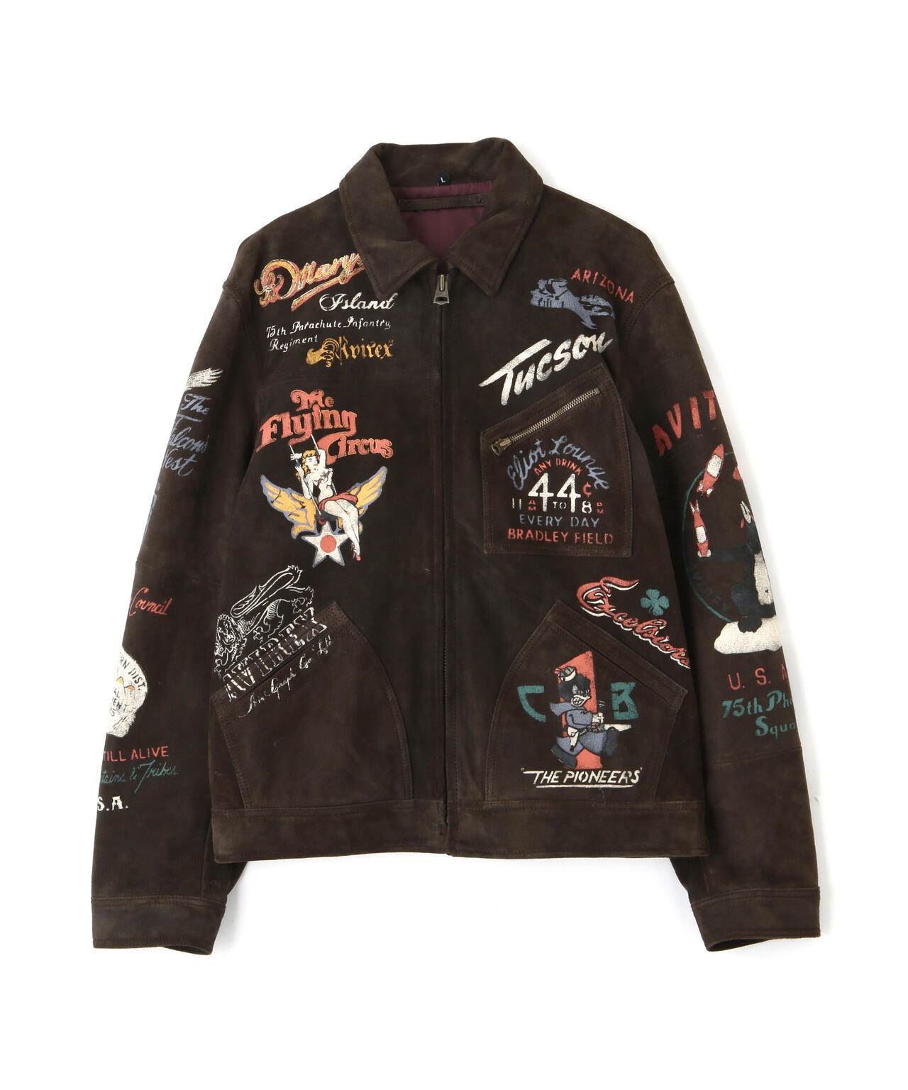 RESTORE COLLECTION》SHEEP SUEDE TRACK JACKET ”HISTORY GRAPHIC