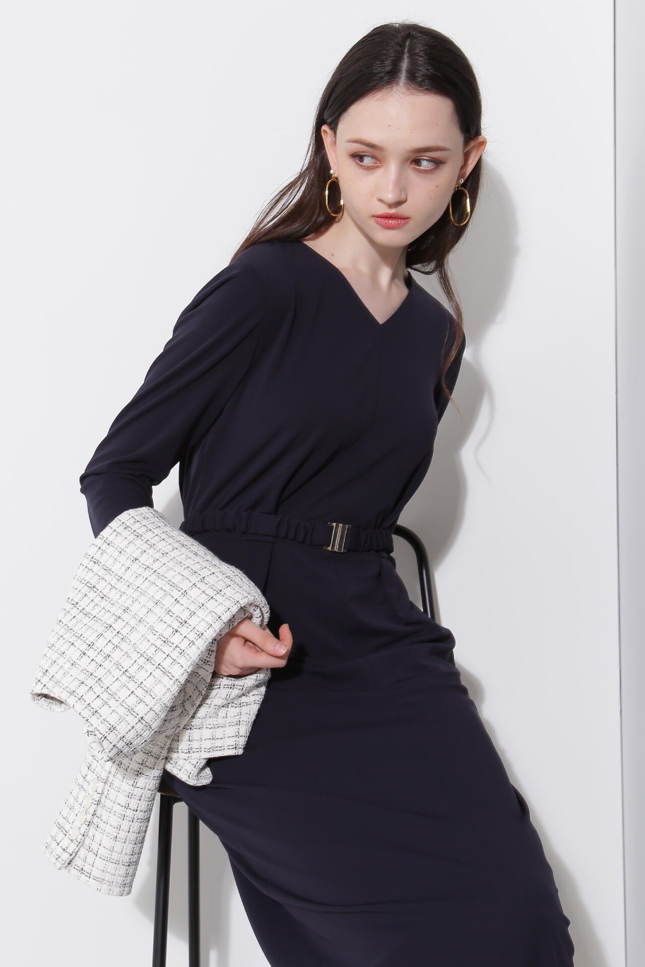 シャーリングベルトVネックワンピース | PINKY&DIANNE（ピンキー