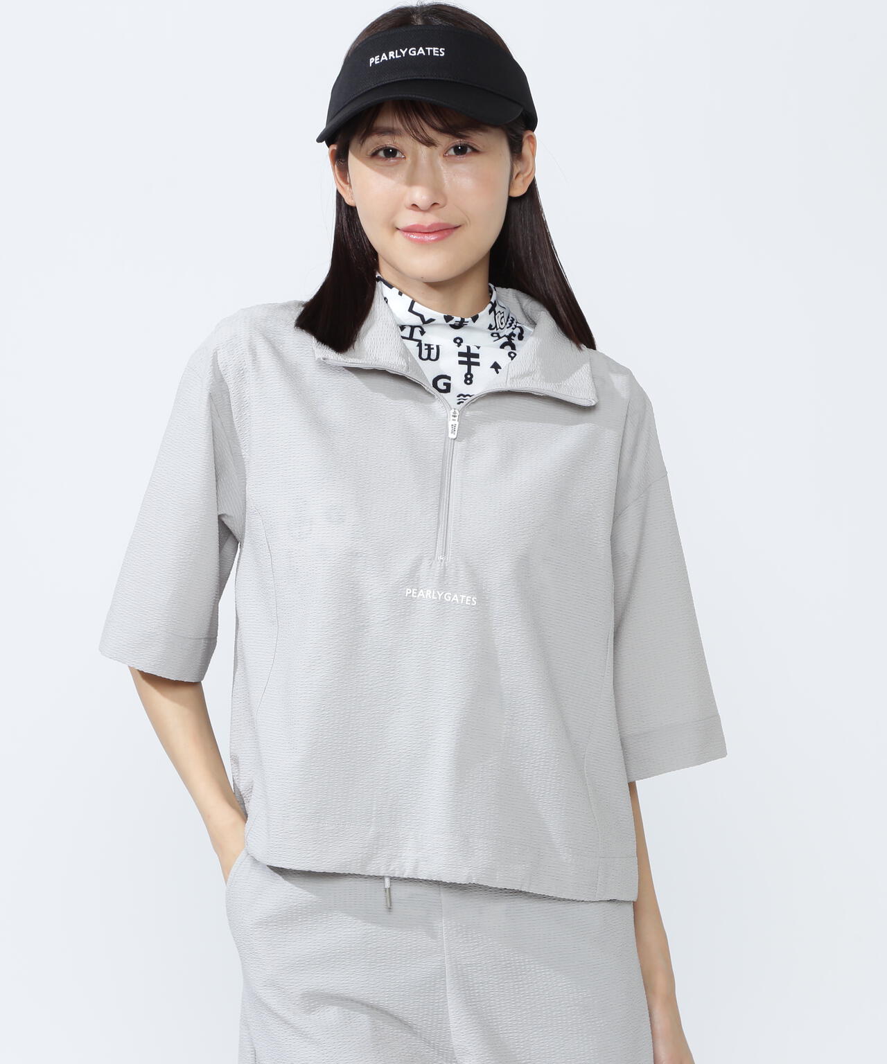 プライムフレックス×DotAir 5分袖ハーフジップ | PEARLY GATES