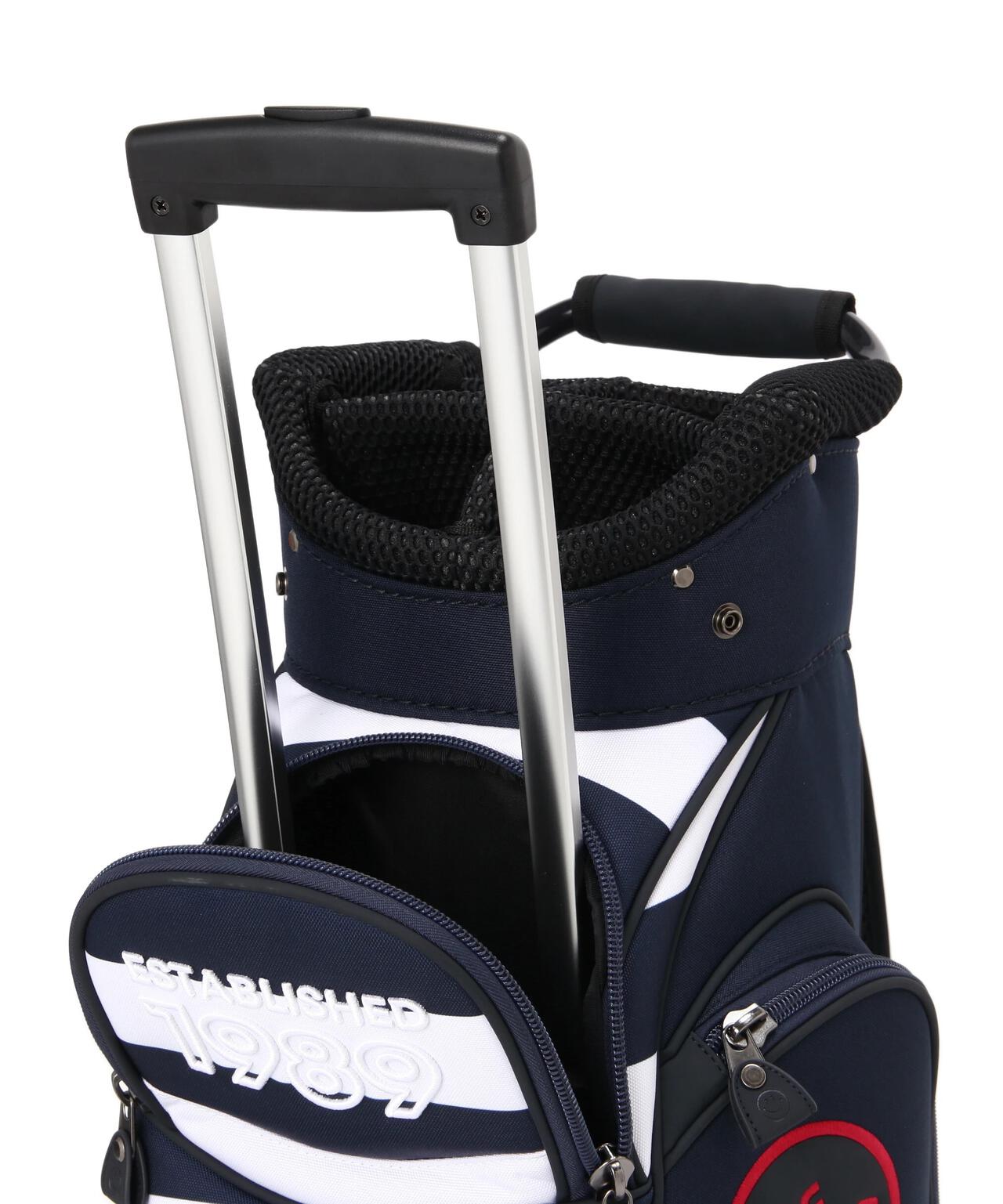 キャスター付きボーダー柄キャディバッグ (46インチ対応)(9型) (UNISEX