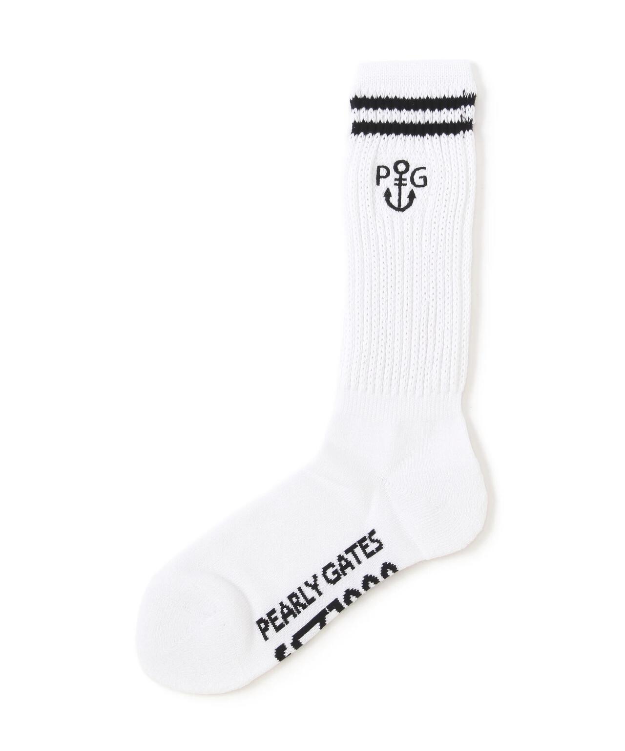 アンカーロゴ刺繍ルーズ調ミドルソックス (MENS) | PEARLY GATES