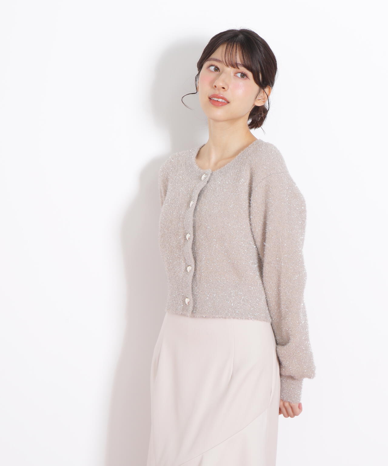 ハートボタンラメフェザーカーディガン | JILL by JILL STUART（ジル