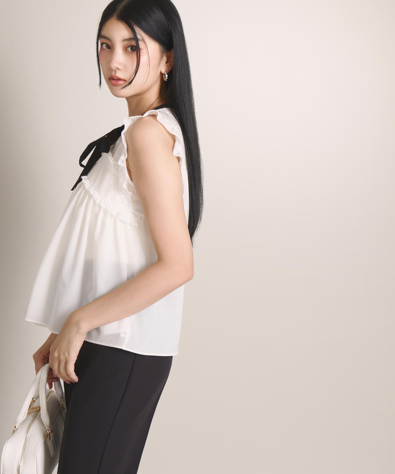 レースドッキングボウタイブラウス | PROPORTION BODY DRESSING