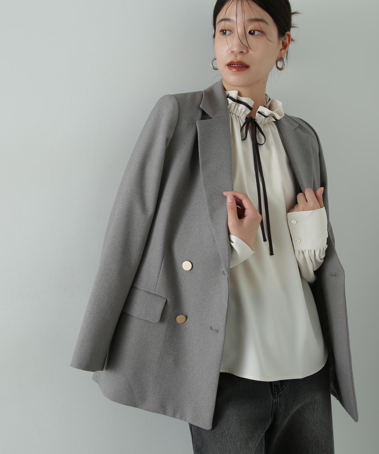 バイカラーリボンとろみブラウス | N. Natural Beauty Basic*（エヌ