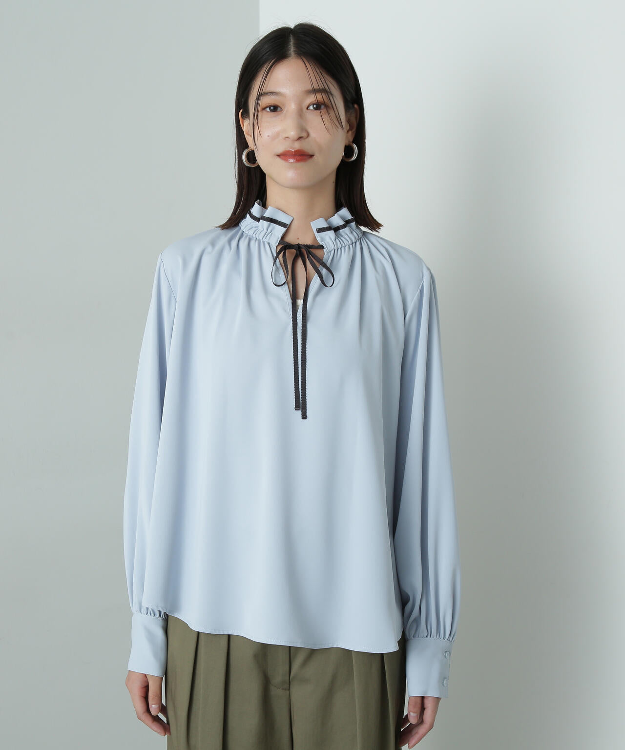 バイカラーリボンとろみブラウス | N. Natural Beauty Basic*（エヌ