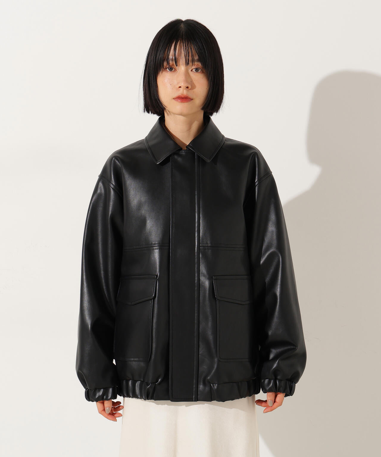 フェイクレザーステンカラーブルゾン | N. Natural Beauty Basic