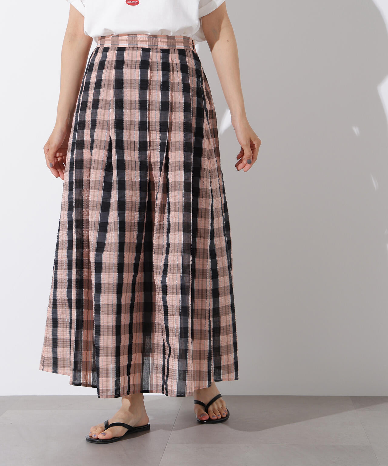 シアーチェックフレアスカート | N. Natural Beauty Basic*（エヌ