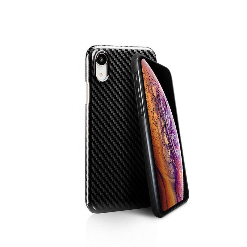 耐衝撃カーボンファイバーiPhone XRケース – ミッドナイトブラック