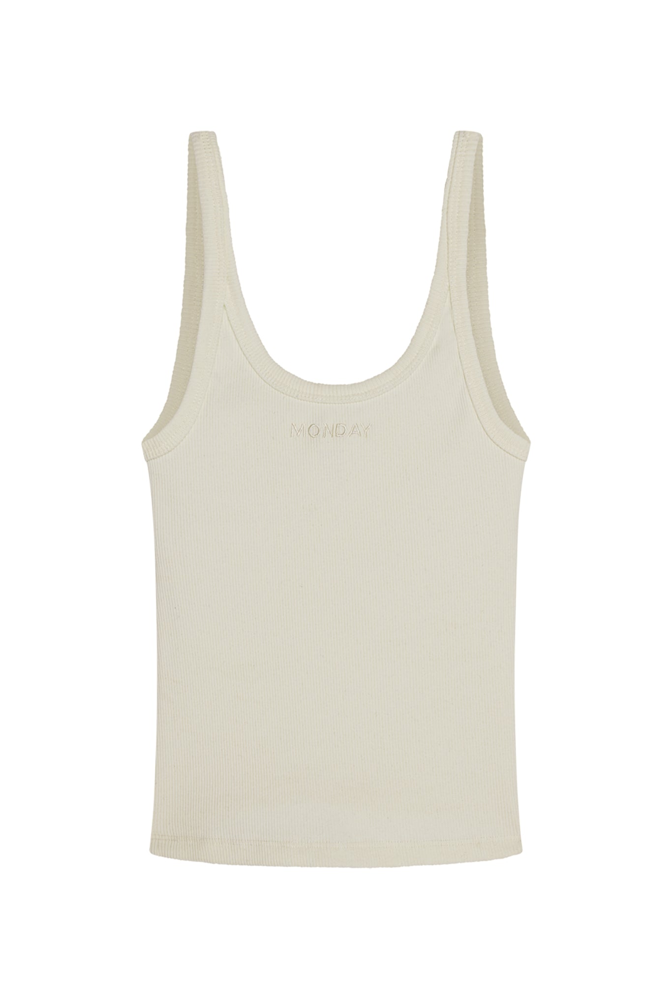 Devin Tank Crop - Ivory Rib – Monday Swimwear