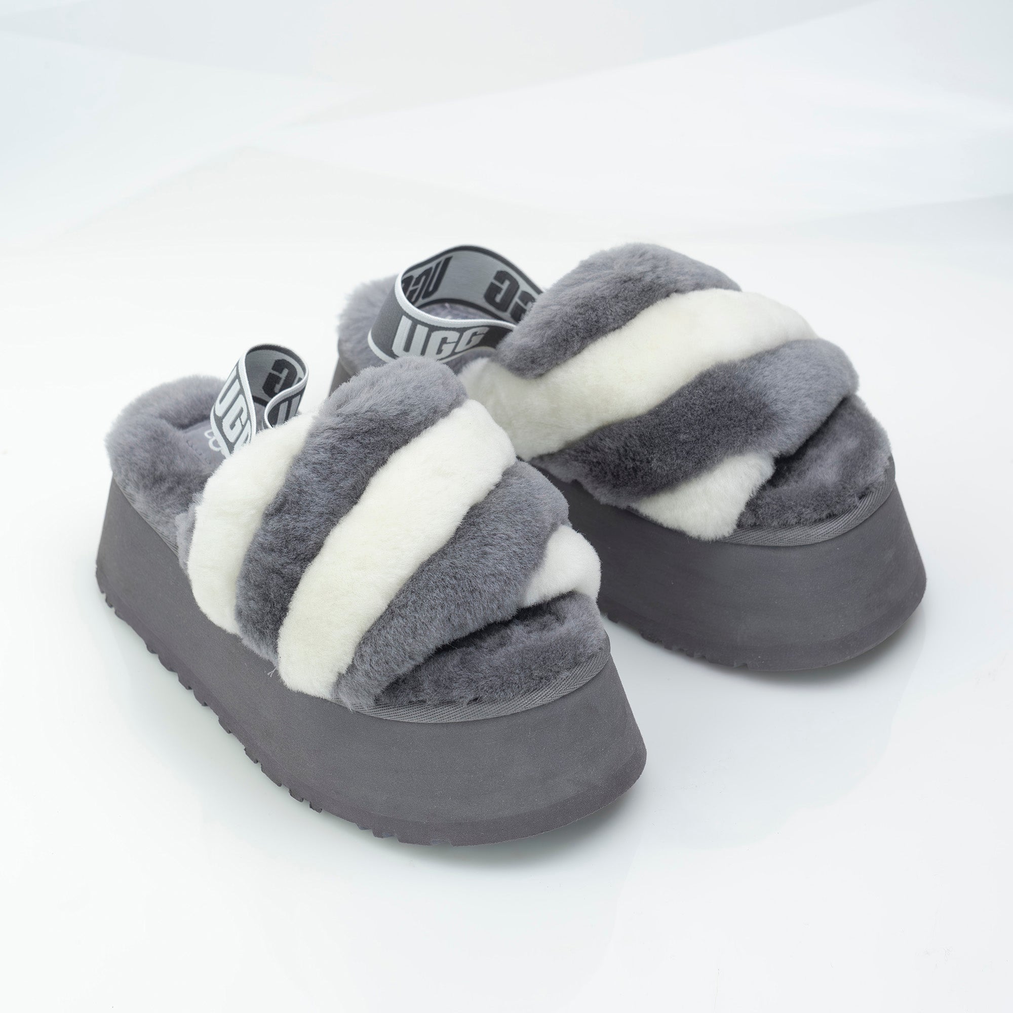 UGG ディスコ スライド ファーサンダル 厚底 グレー 23cm UGGディスコ