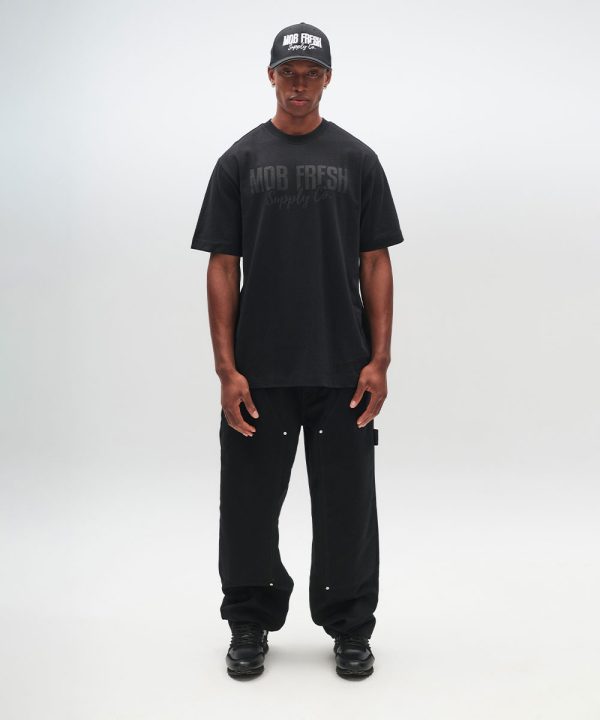 MOBFRESH® OVERSIZED LARGE LOGO T-SHIRT BLACK/BLACK – MOBFRESH