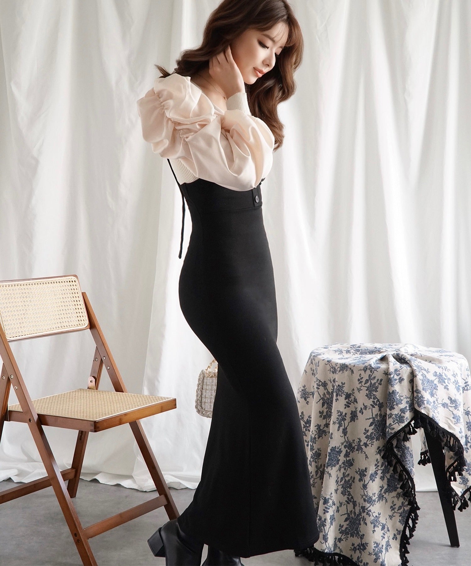 Jasmine】ハイウエストサスペンダースカート – 《公式》moremore