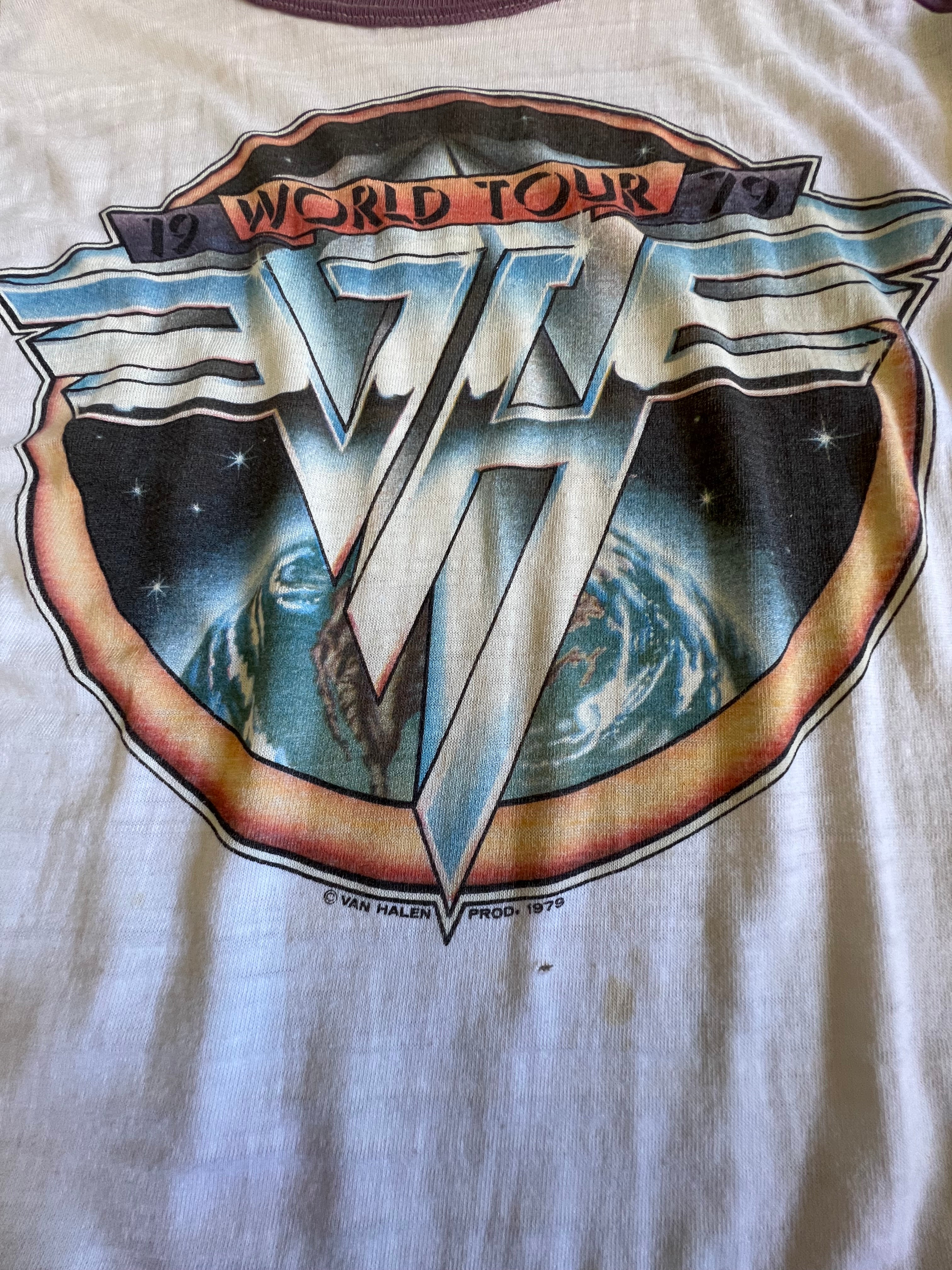 Rare Vintage Van Halen World Tour 1979 Single Stitch Distressed