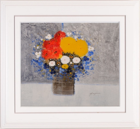 油絵の絵画で平山講平が描いた花の絵の油絵「幸せのブーケ」をご購入