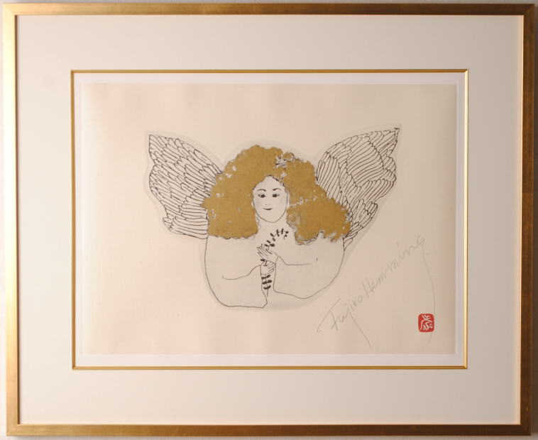 フジ子・ヘミングが銅版画で制作したインテリアの絵画「天使」を通販で販売