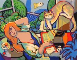 マイケル・ルーの猫の絵のポップアートを通販で販売