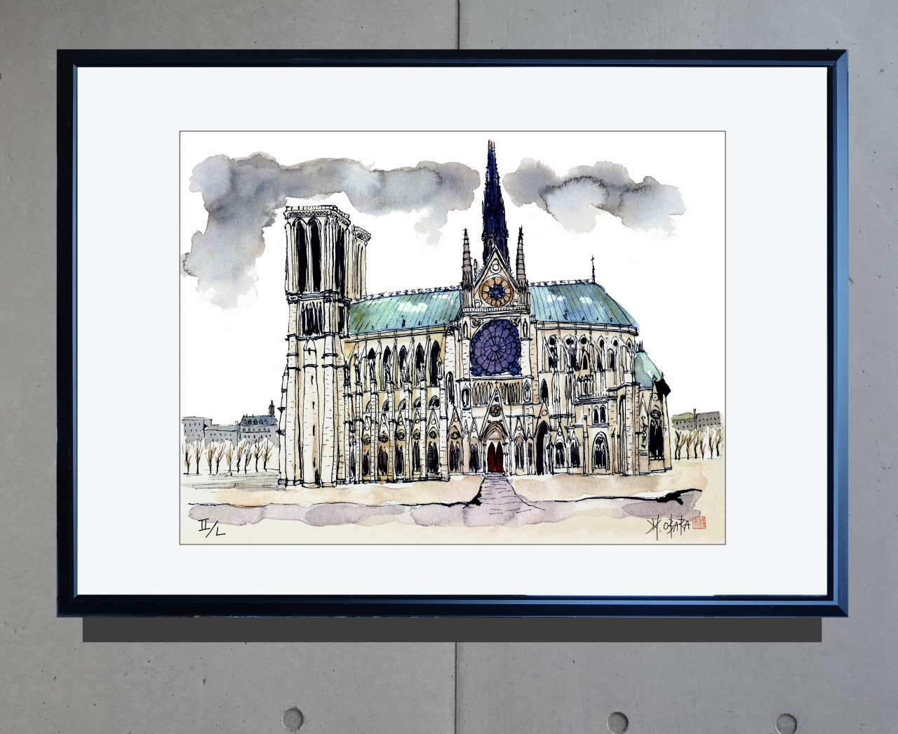 好評のリトグラフ集Ⅰ・風景画（小原雅夫作品） - 函館のカトリック