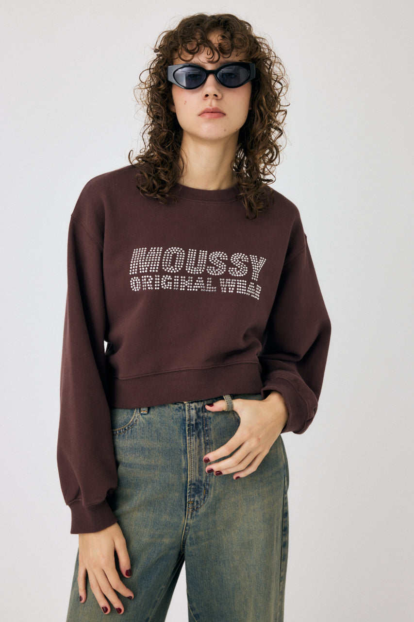 Rhinestone Moussy Cropped Sweatshirt – MOUSSY