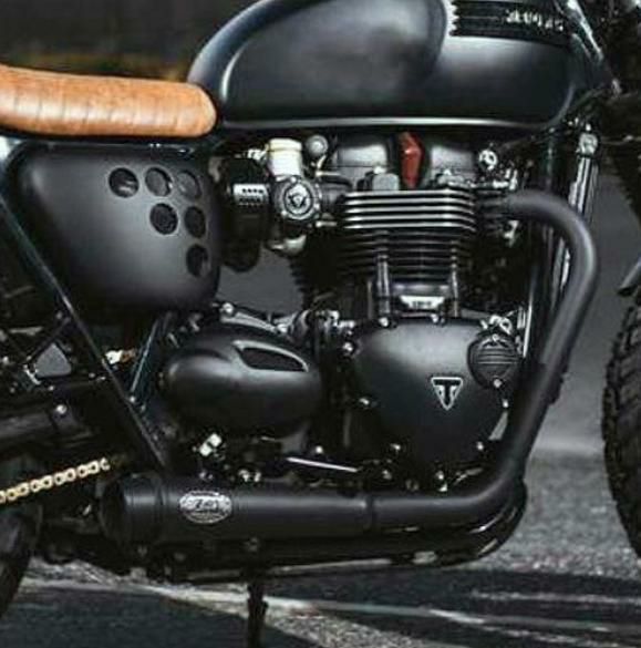 ボンネビル T100/T120 Racing 2-2 フルエキゾーストマフラー (ブラック