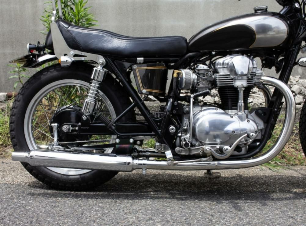 カワサキ W650/400ヴィンテージマフラー フルエキ LOW モーターロック