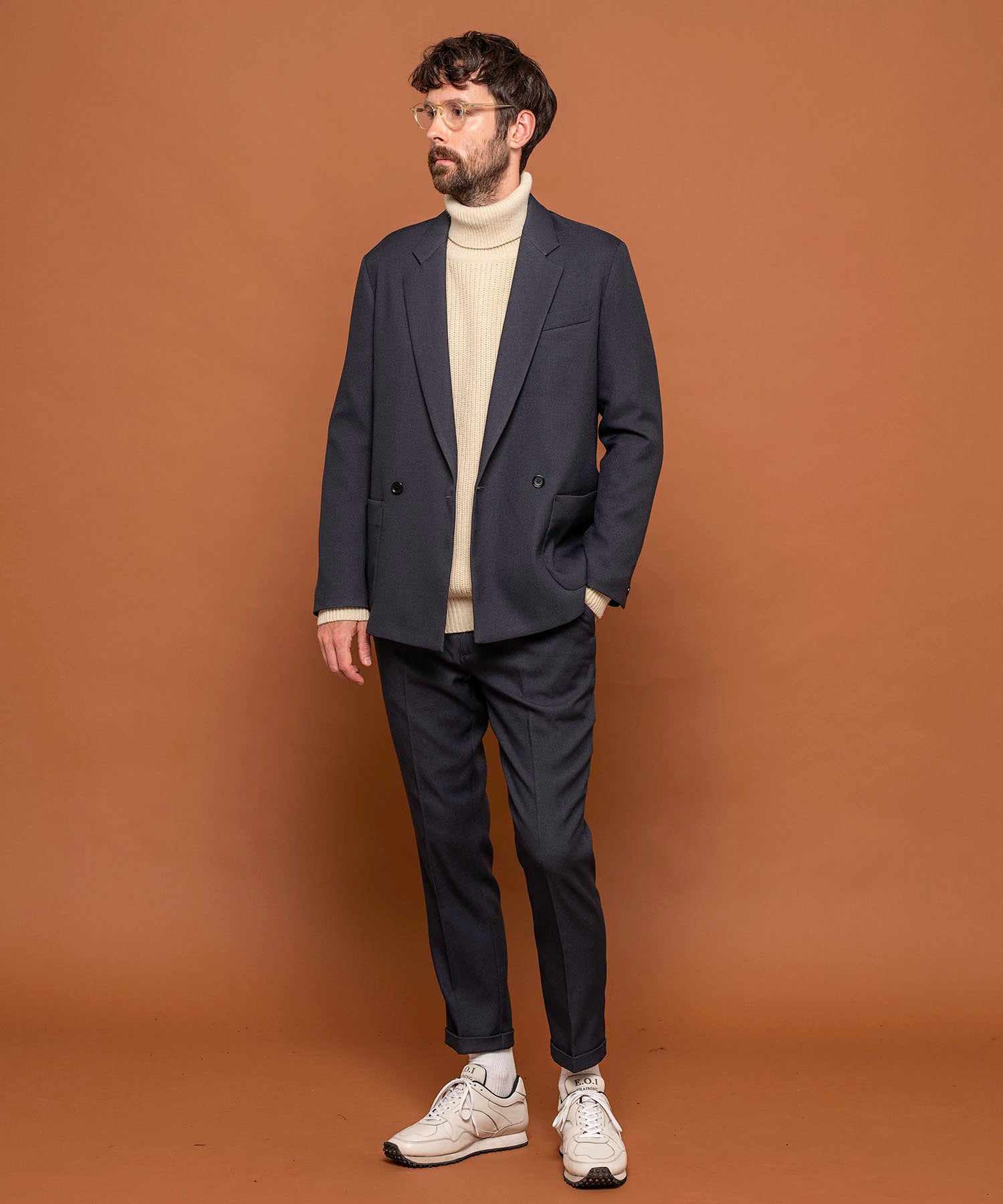 MR.OLIVE / RETRO POLYESTER TWILL / 2B DOUBLE BREASTED JACKET – MR